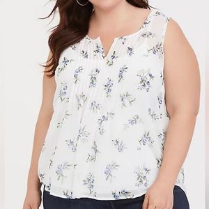 TORRID Blueberry CRINKLE CHIFFON PINTUCK TAN